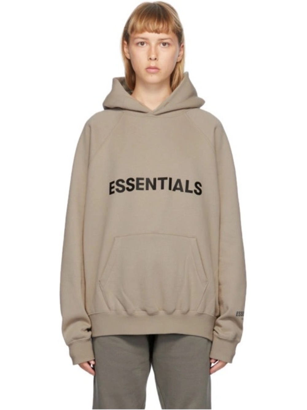 FEAR OF GOD Essentials Beige Unisex Hoodie Sweatshirt